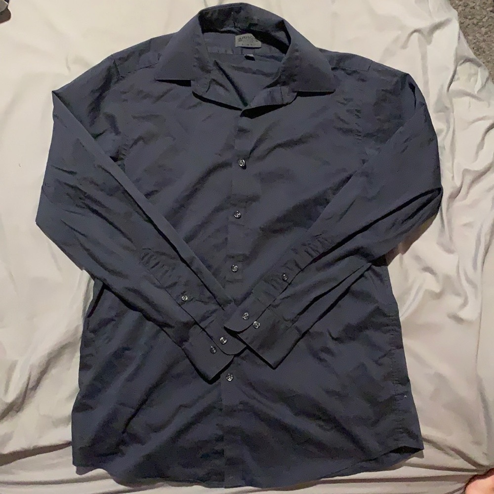 Men’s Arrow gray dress shirt, slim fit, neck 15, 32/33 Medium